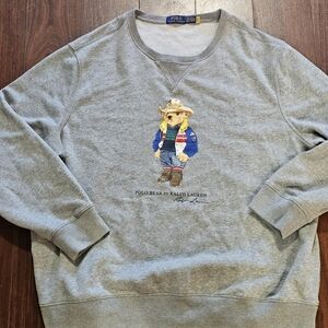 Ralph Lauren XXL Gray Crewneck Sweatshirt with Polo Bear